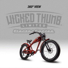 Load image into Gallery viewer, The Wicked Thumb Destroyer in Indian Red Electric Cruiser Bike