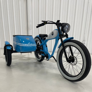 Blue Ebike with Sidecar