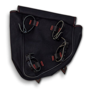 Black/Red Canvas and Leather Saddlebag