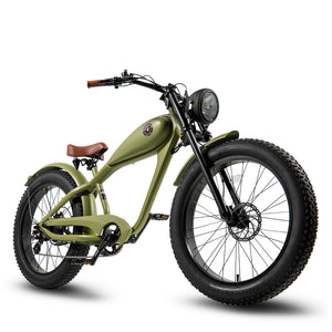 Wicked Army Green Ebike.  Retro ebike.  Vintage ebike.  Liberator.  