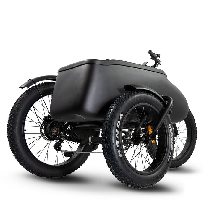 The ultimate Ebike sidecar setup.  Whether you're looking for an Electric bike sidecar, Electric trike, Electric tricycle, Wicked has you covered!