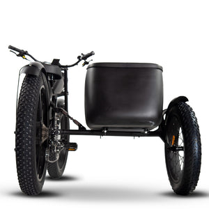 The ultimate Ebike sidecar setup.  Whether you're looking for an Electric bike sidecar, Electric trike, Electric tricycle, Wicked has you covered!