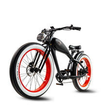 Load image into Gallery viewer, Retro Electric Bike Springer Fork Wicked Thumb Throttle Pedal Assist Whitewall tires rat rod